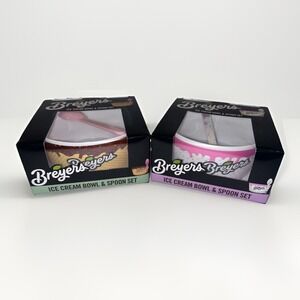 Breyers Ice Cream Bowls With Spoons New Lot Of 2
